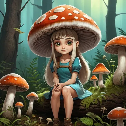 Prompt: Mushroom girl