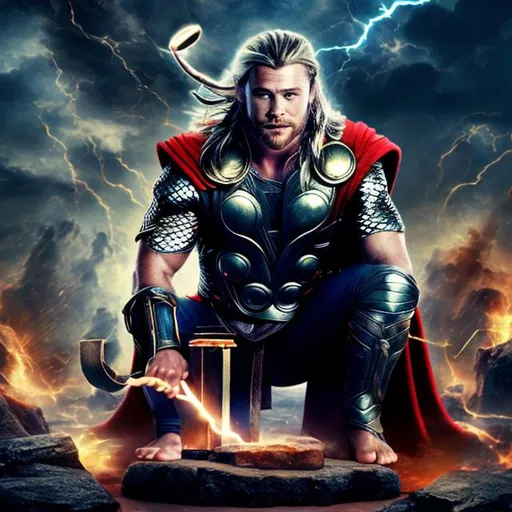 Prompt: The god Thor ,3D, ultra hd