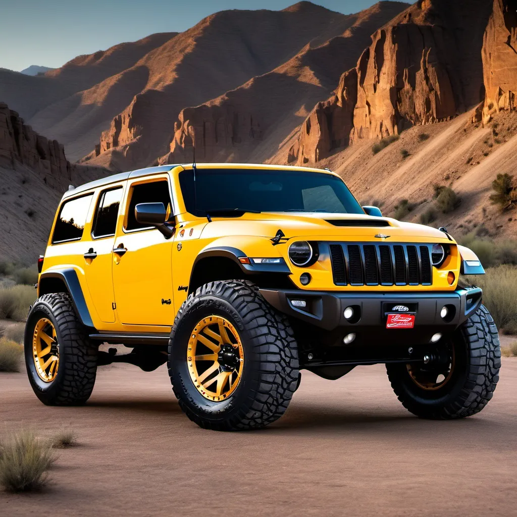 Prompt: Chevrolet Camaro Jeep Wrangler combined