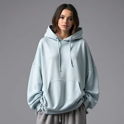 Prompt:  Oversized Relaxed fit Roomy silhouette Generous cut Loose-fitting  Wide-bodied Baggy Slouchy Ample proportions. Non-tailored
Hoodie