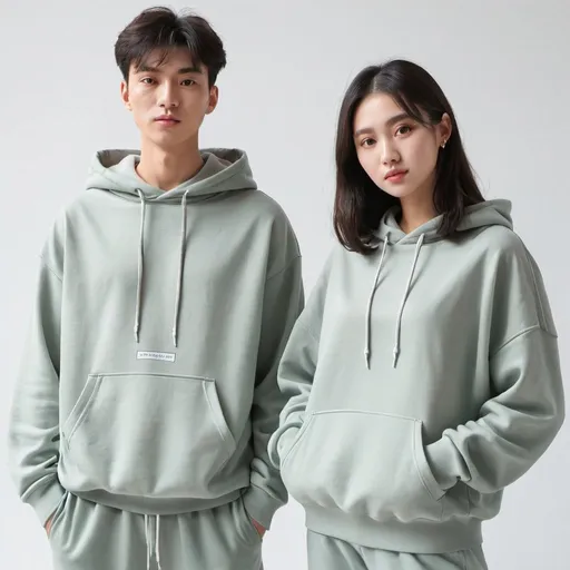 Prompt: Produce boxy fit hoodie models