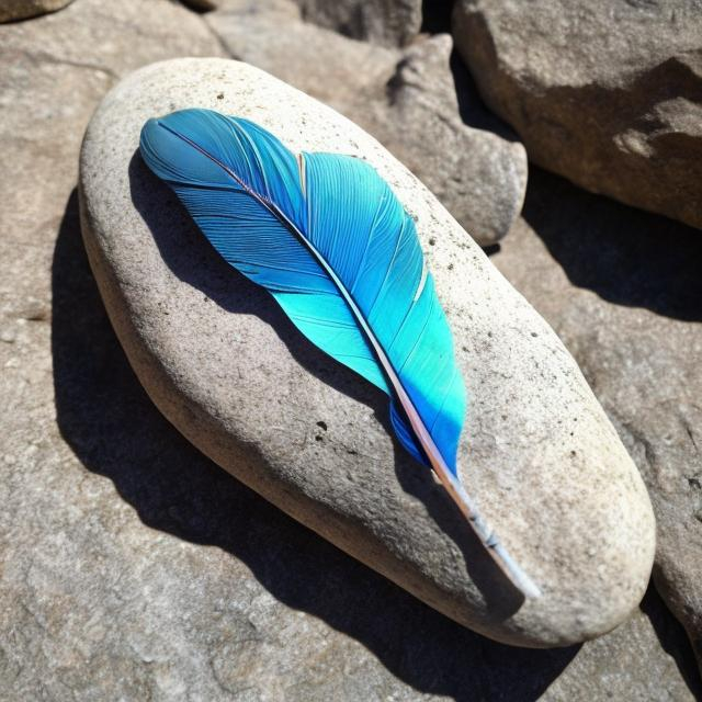 Prompt: stone shaped like feather