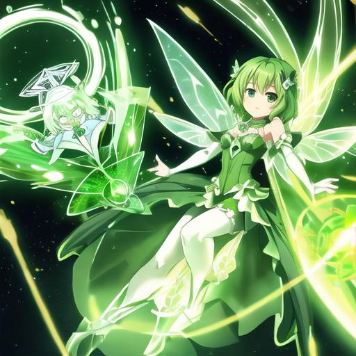 Prompt:  green fairy draw tiny vectorel
