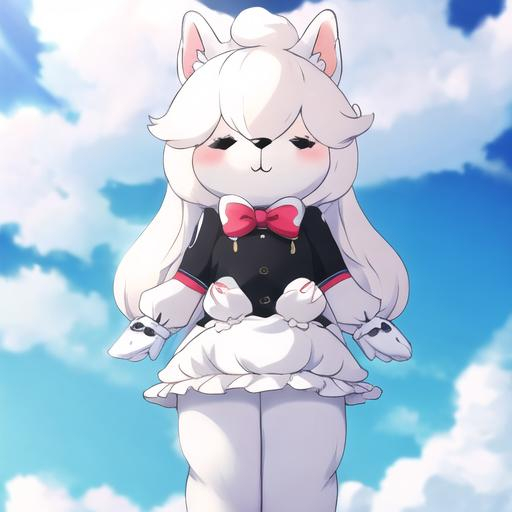 Prompt: whipped cream as a cute mascot