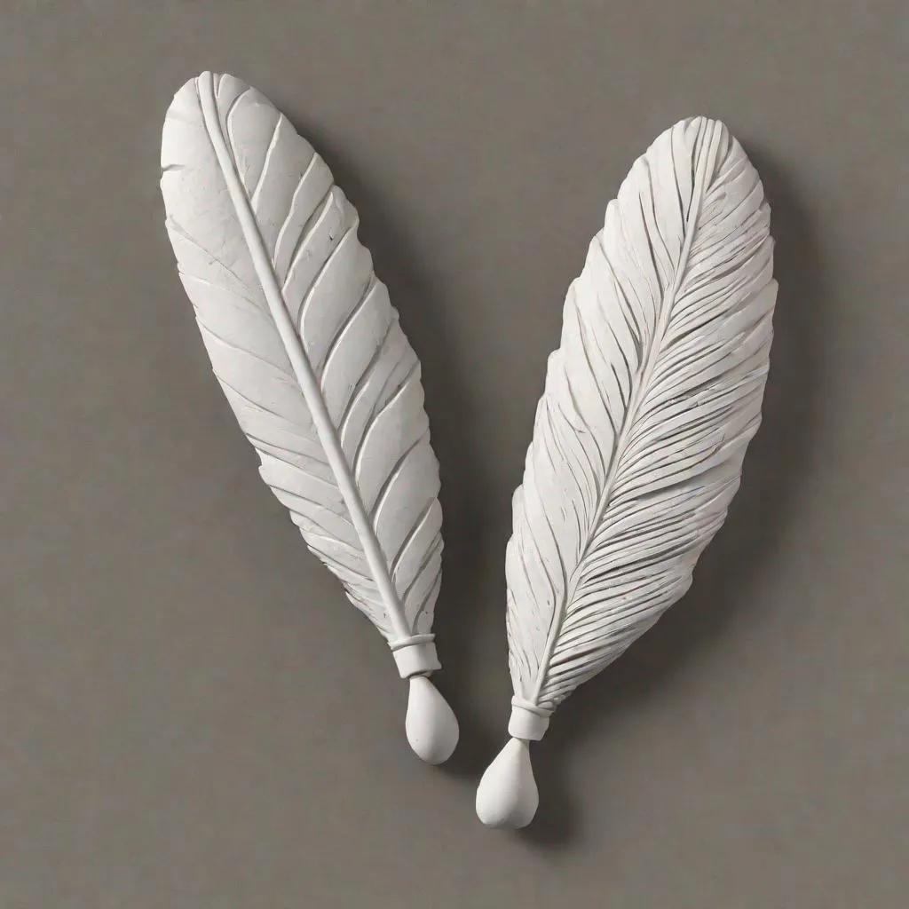 Prompt: stone shaped like feather