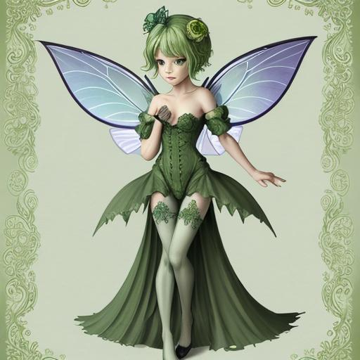 Prompt:  green fairy draw tiny vectorel
