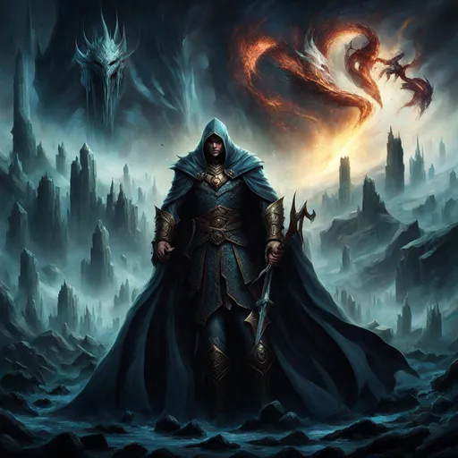 Prompt: do book cover for this story please ''The final chapter unfolds as Kael confronts the true source of the kingdom's demisea malevolent entity seeking to rewrite the fabric of existence itself. Armed with newfound knowledge and forged alliances, Kael embarks on a daring mission to confront the entity within the heart of the Void. The lines between reality and illusion blur, as Kael faces his greatest challenge yet. Sacrifices are made, alliances crumble, and the fate of the Forgotten Kingdom hangs in the balance. In a climactic showdown, Kael must make a choice that will echo throughout the ages, determining the destiny of the realm and the restoration of the vanished echoes.''
