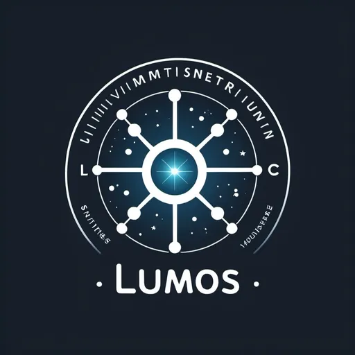 Prompt: Lumos is a constellation of software modules that provides visibility to your manufacturing process. Design a logo for this software. Make it clean