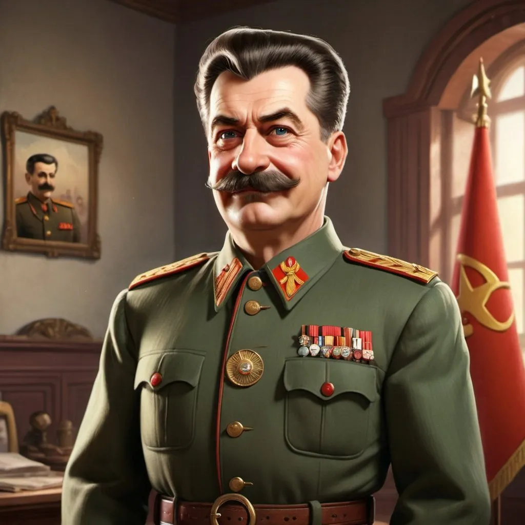 Prompt: Stalin as an Disney Pixar movie character