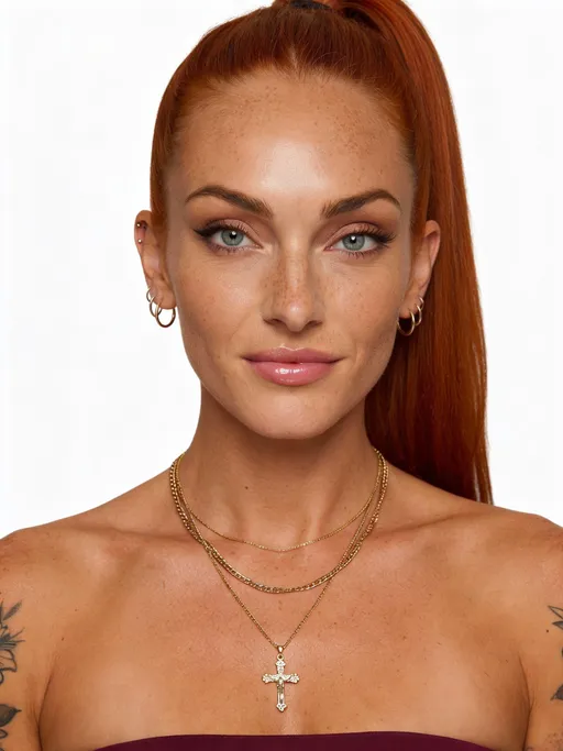 Prompt: The images Image1 represent the character. the character's clothing is Image2. 生成角色头部特写视图。保持自然表情，正视镜头。使用纯白色背景。确保头部完整呈现，符合人体比例。