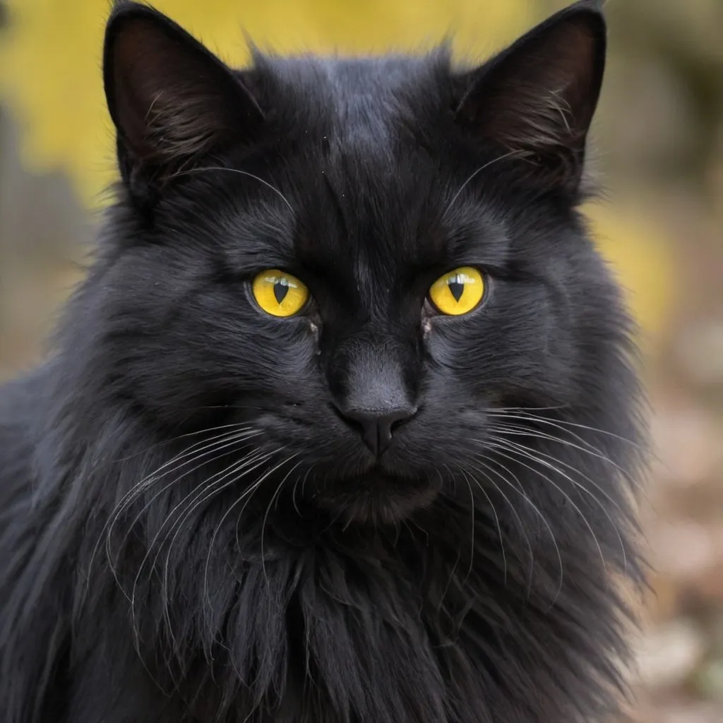 Prompt: Harengon with pure black fur and yellow eyes