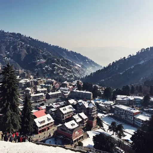 Prompt: A photo of shimla's beauty and landscape clicked from mobile. It should look like the temperature of shimla is 21 degree Celsius