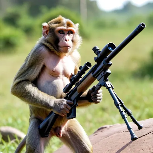 Prompt: A Monkey Holding A Sniper
