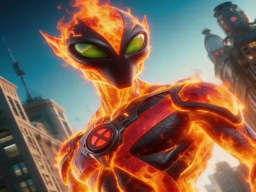 Prompt: Criatura humanoide de fuego 