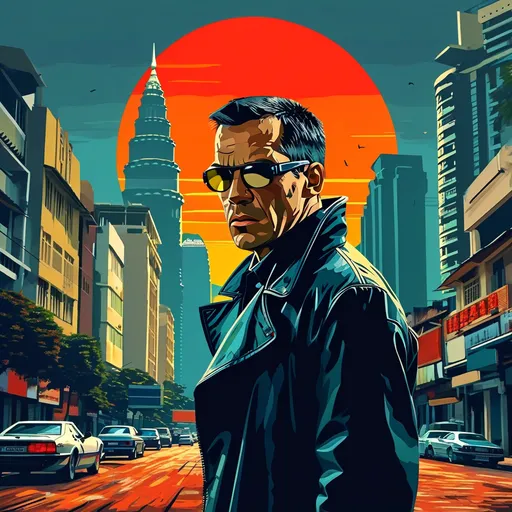 Prompt: Blade runner in Kuala Lumpur movie poster, graphic style