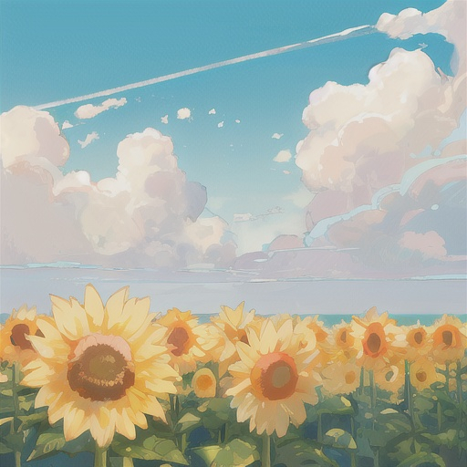 Prompt: Clouds on a sunny day