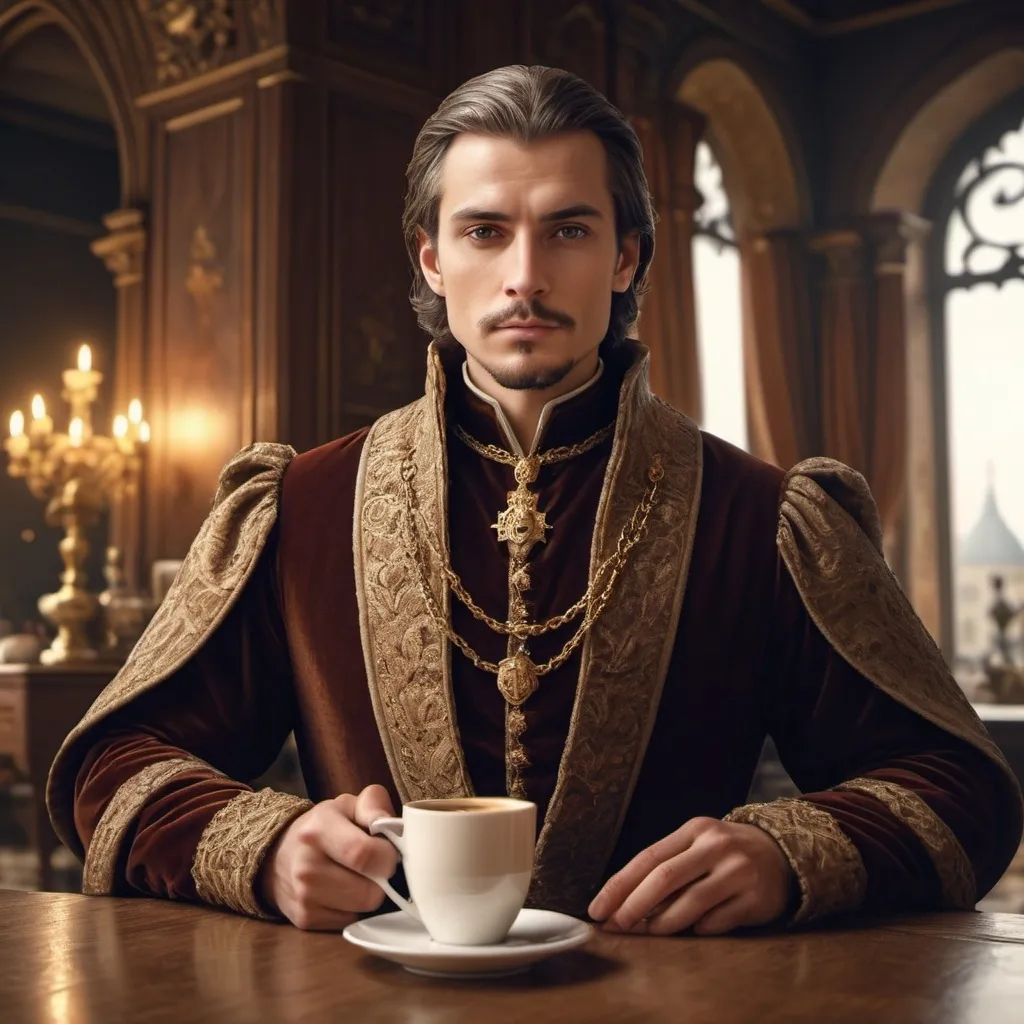 Prompt: A noble count that has coffee as it's symbol