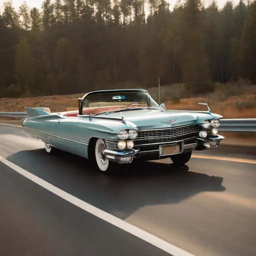 Prompt: 1959 Cadillac Eldorado driving down the Highway 