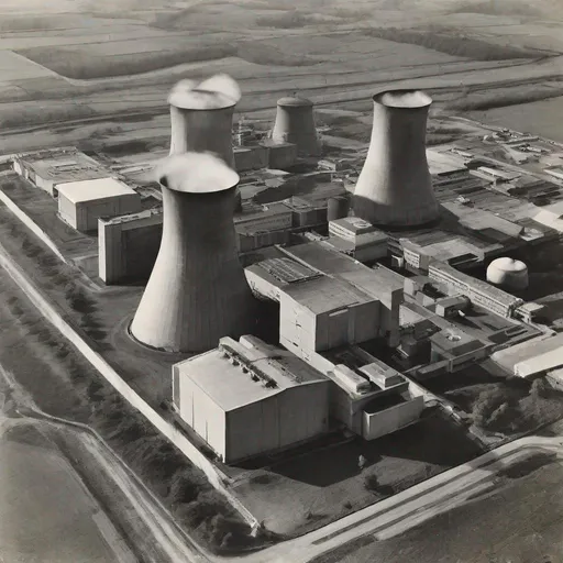 Prompt: 1950s nuclear power plant