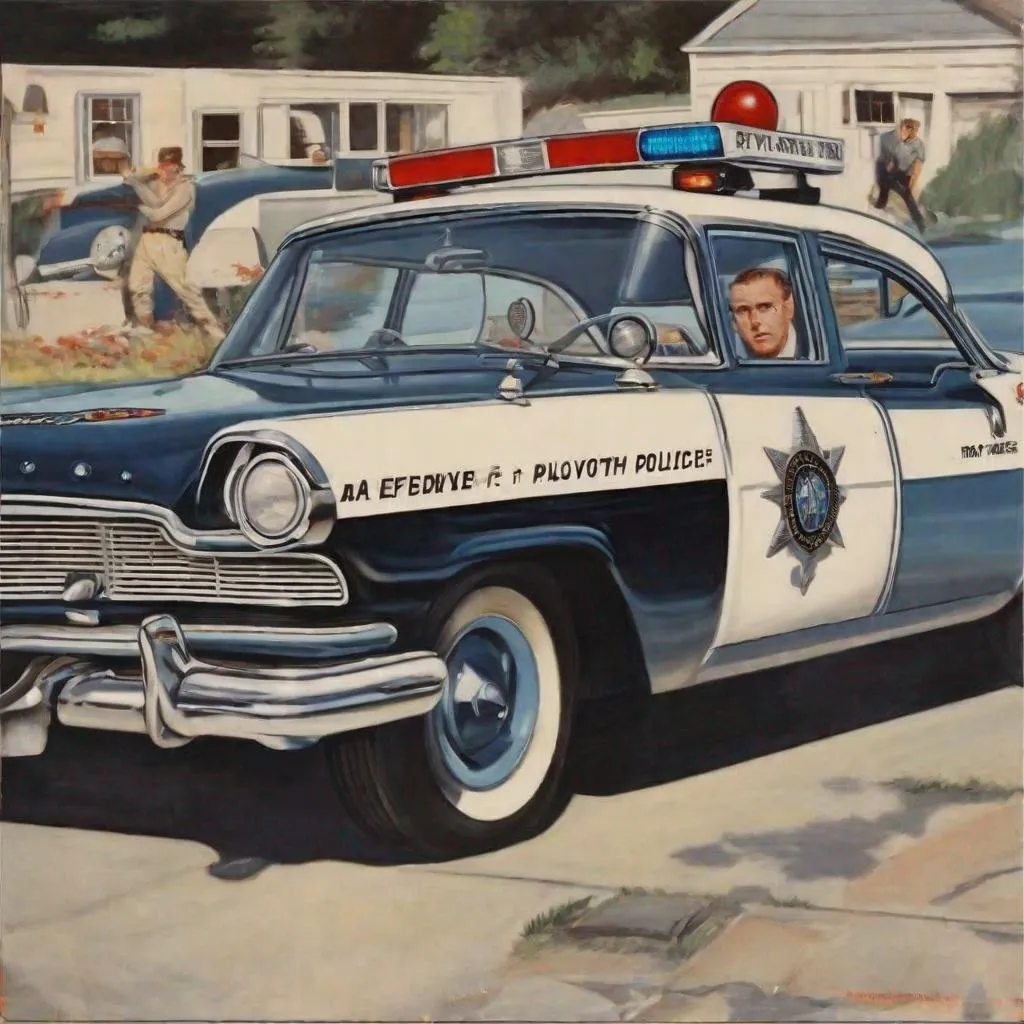 Prompt: 1957 Plymouth Belvedere police car