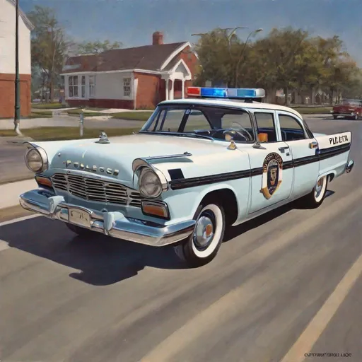 Prompt: 1957 Plymouth Belvedere police car