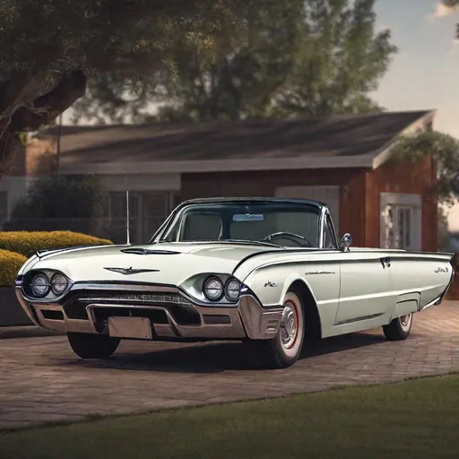Prompt: 1961 Ford Thunderbird, detailed 4k