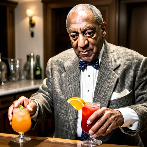 Prompt: bill cosby making ma a cocktail