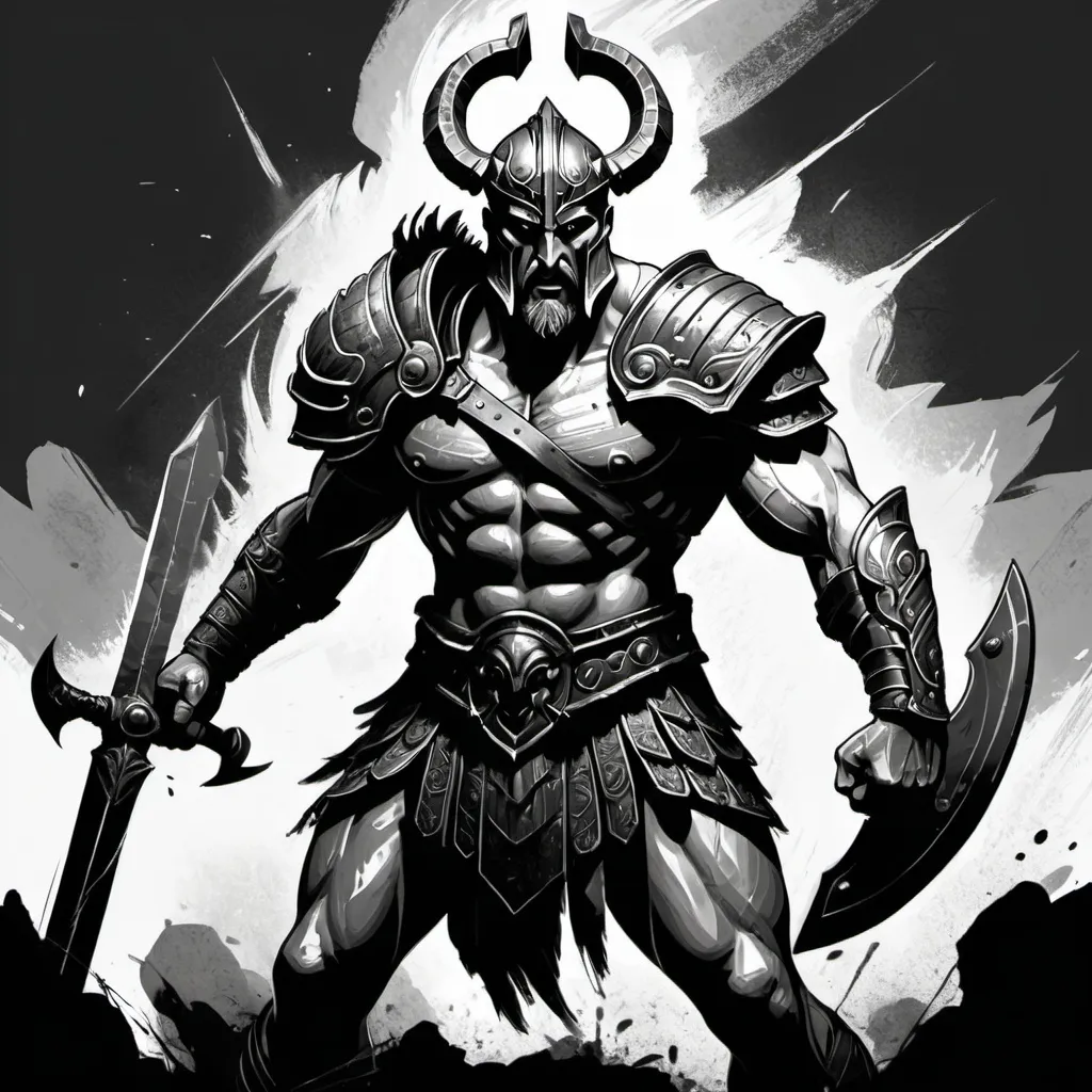 Prompt: Ares god of war in a sketch style