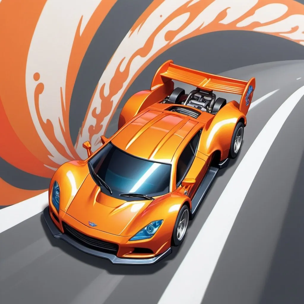 Prompt: A hot wheels car sliding through a corner, anime style 