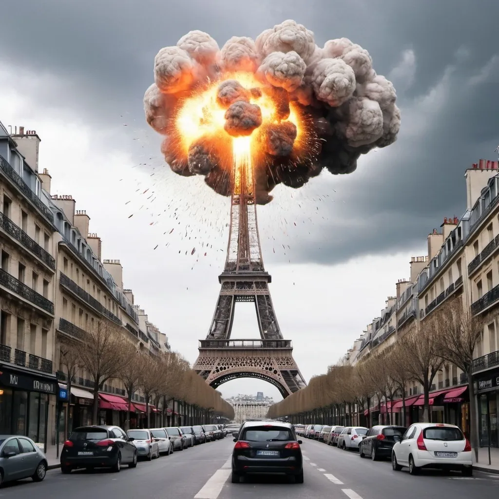 Prompt: Paris dream exploding in a bad way