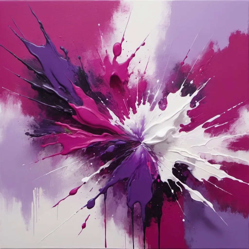 Prompt: Creat abstract painting with magenta and white an purple 