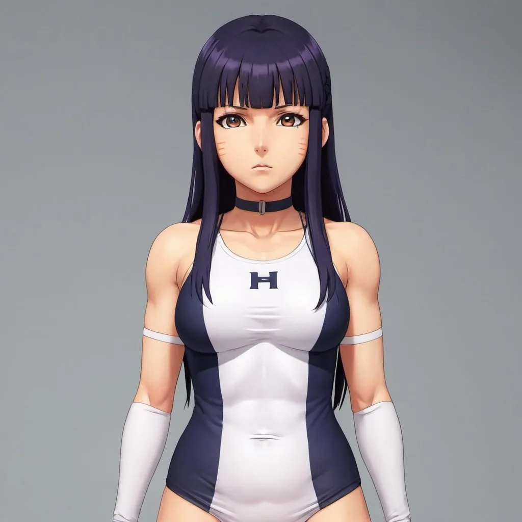 Prompt: Imagen alta definición Hinata usando lencería, cuerpo completo 