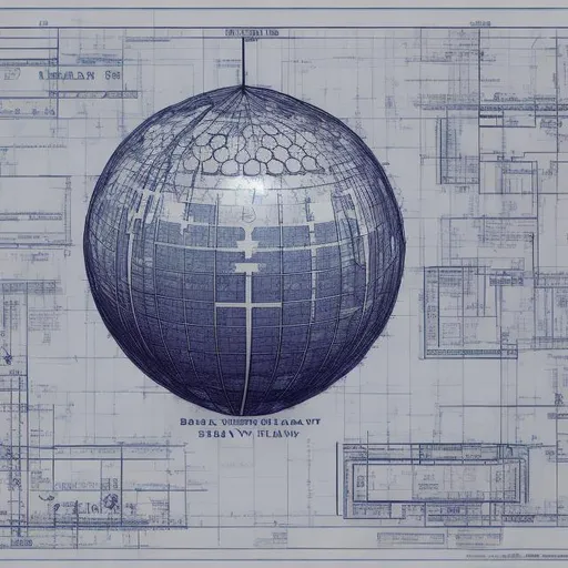 Prompt: Draw a blueprint of the Las Vegas ball