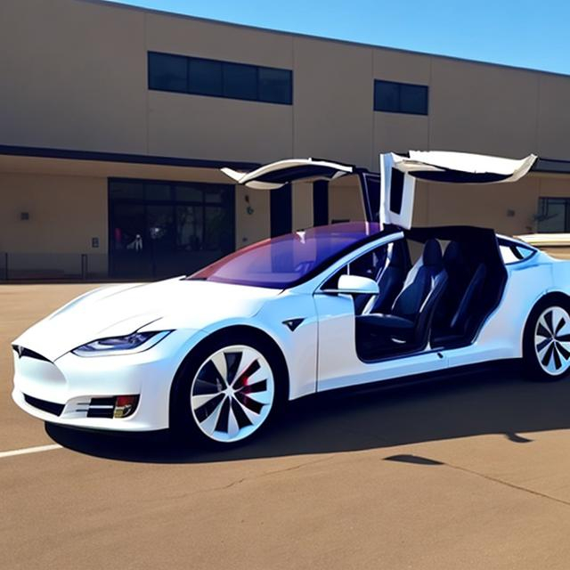 Prompt: Make a unicorn Tesla vehicle