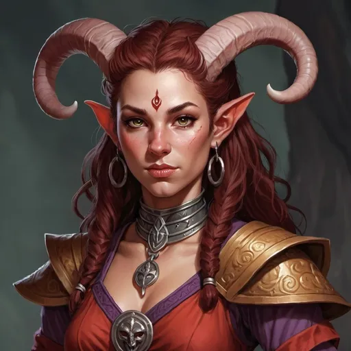 Prompt: Tiefling Doric, DnD, 5e, Female, Druid, Detailed Features