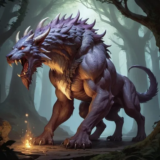 Prompt: DnD 5e, mythical fantasy, highres, fantasy, detailed body features, dramatic lighting, fantasy art, magical beast, mythical beast, familiar summon