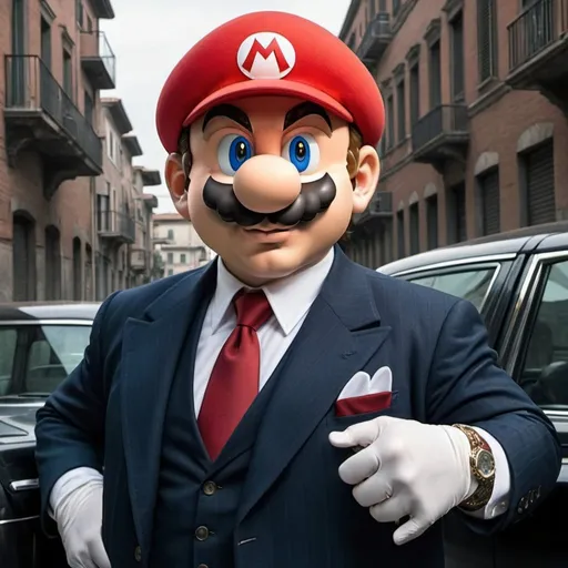 Prompt: Super Mario in the Mafia