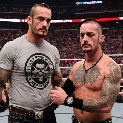 Prompt:  cm punk as presdint in usa with jeef hardy 