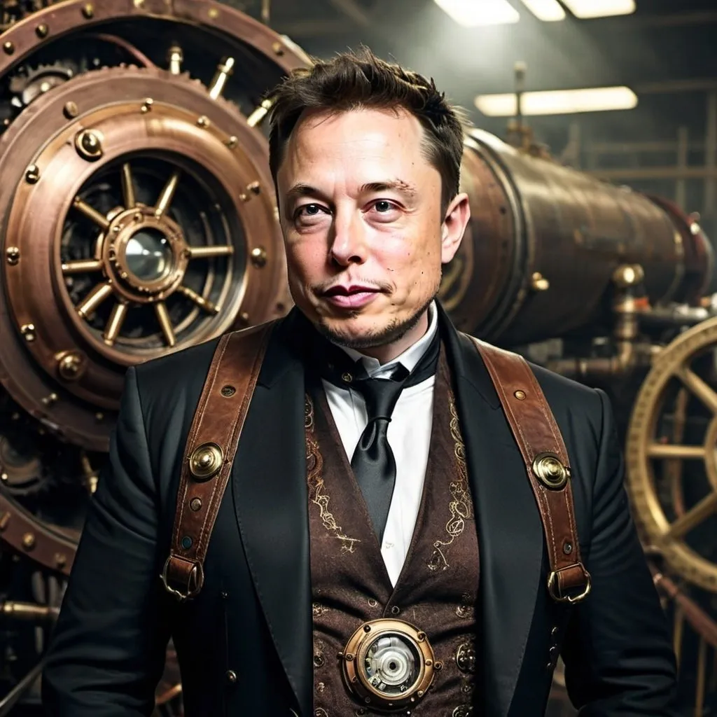 Prompt: Steam punk Elon musk
