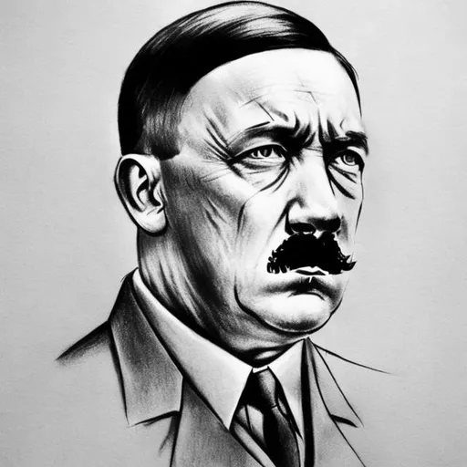 Prompt: a simple drawing of adolf hitler

