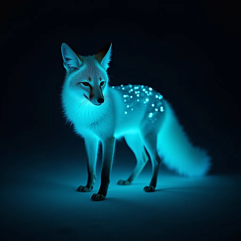 Prompt: bioluminescent fox