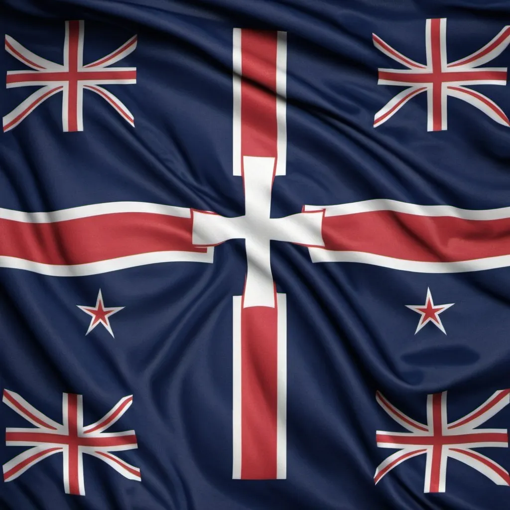 Prompt: redesign New Zealand National flag, using holy cross, Southern Cross