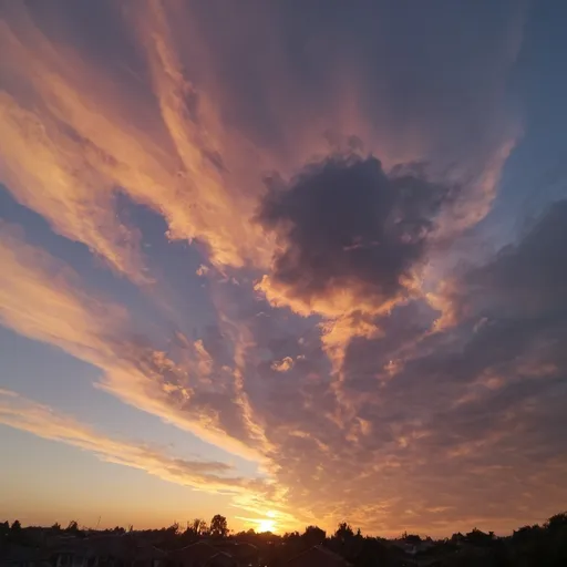 Prompt: Sky sunset cloud