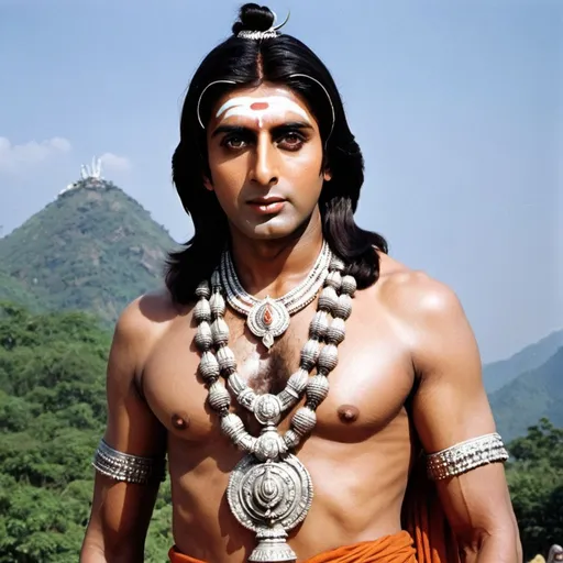 Prompt: Young Amitabh Bachchan as Lord Shiva 