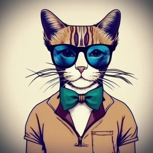 Prompt: Hipster cat 