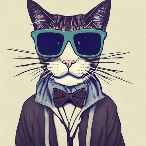 Prompt: Hipster cat 
