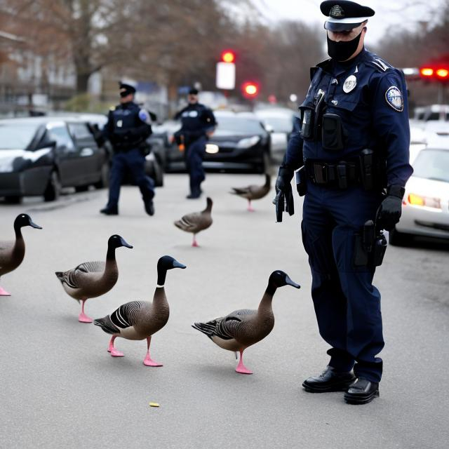 Prompt: Goose Police