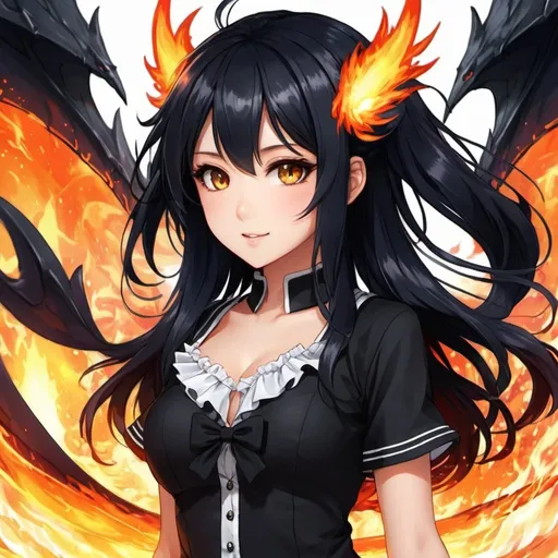 Prompt: Black_Hair, Frilly Halfy, Downhard Under Experimental, Anime Dubstep Redux, Vertical Alingment, Fire Amber Energy, Eyes of Burning Dragon rage, Lucifer Contract, Big Wave Burn Crash