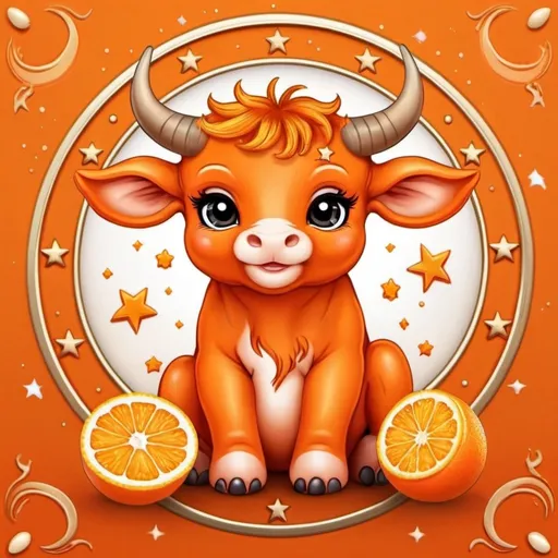 Prompt: Orange Taurus Horoscope for Babies