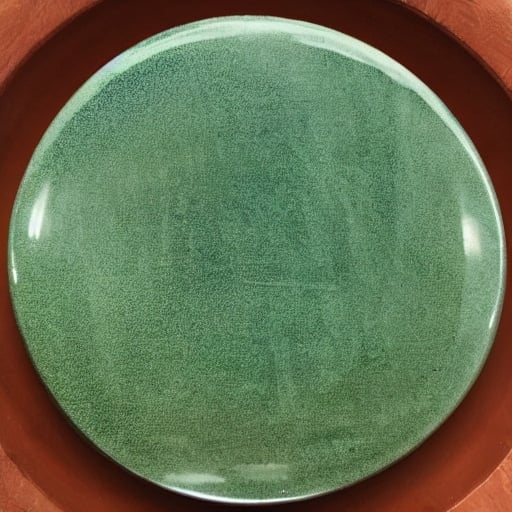 Prompt: Green Swept Artifacts Played Down Before a Thin Navy Glaze, Centered, by The Heavy Man